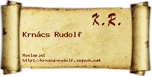 Krnács Rudolf névjegykártya