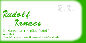 rudolf krnacs business card