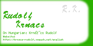 rudolf krnacs business card